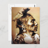 Indiaans  portret briefkaart (Voorkant / Achterkant)