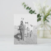 Indiaans portret briefkaart (Staand voorkant)