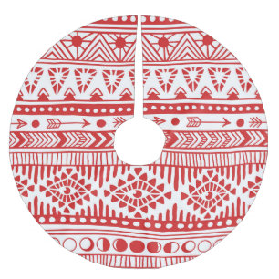Indiaans: Red Ink Doodle. Kerstboom Rok