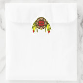Indiaans Ronde Sticker (Tas)