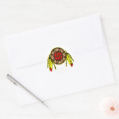 Indiaans Ronde Sticker (Envelop)