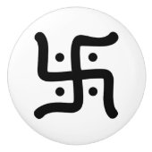 indiaans traditioneel hindu swastika symbool relig keramische knop (Voorkant)