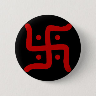 indiaans traditioneel hindu swastika symbool relig ronde button 5,7 cm