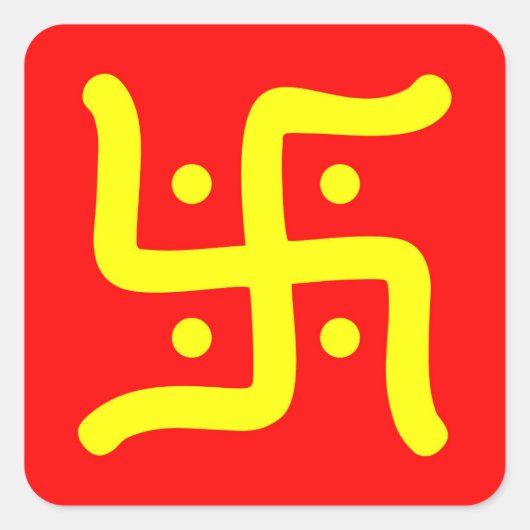 indiaans traditioneel hindu swastika symbool relig vierkante sticker (Voorkant)