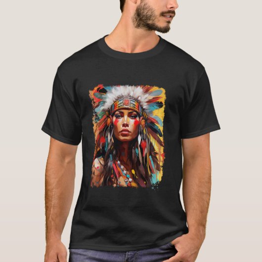 Indiaans Vrouw T-Shirt (Voorkant)