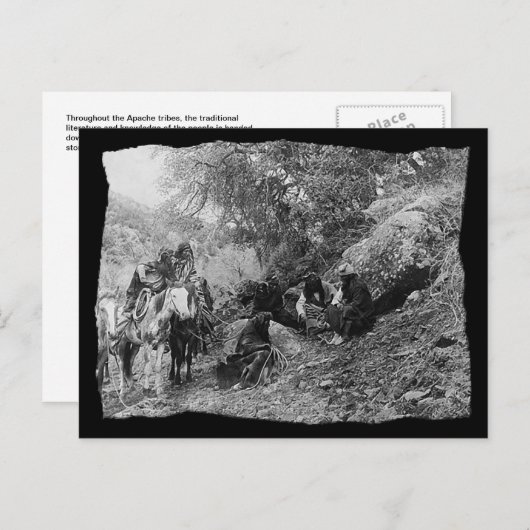  Indiaanse Apache Storytelling Briefkaart (Voorkant / Achterkant)