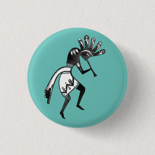 Indiaanse cultuur - Dansk Kokopelli 1 Ronde Button 3,2 Cm