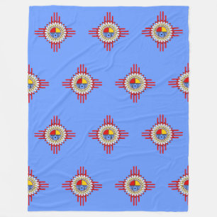 Indiaanse cultuur - Kachina Zia Symbool 1 Fleece Deken