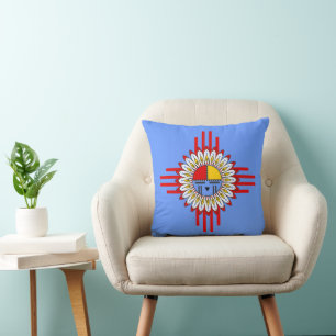 Indiaanse cultuur - Kachina Zia Symbool 1 Kussen
