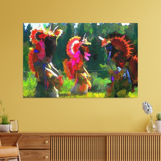 Indiaanse dans canvas afdruk (Insitu (Woonkamer))
