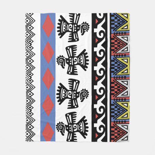 Indiaanse etnische illustratie fleece deken (Voorkant)