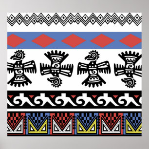 Indiaanse etnische illustratie poster