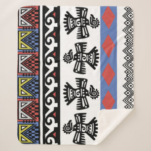 Indiaanse etnische illustratie sherpa deken