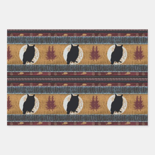 Indiaanse gekko, buffel & uil inpakpapier vel (Voorkant 3)