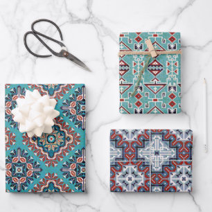 Indiaanse indianen Navajo Pattern Inpakpapier Vel