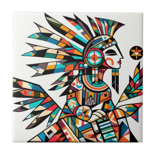 Indiaanse Kachina Dancer Art Tegeltje (Voorkant)