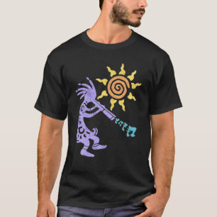 Indiaanse kokopelli muzikant met fluit 1 fan t-shirt
