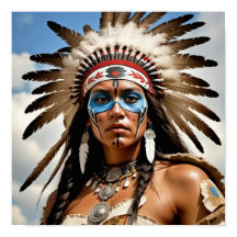 Indiaanse meisje krijger