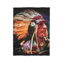 Indiaanse opperhoofd fleece deken