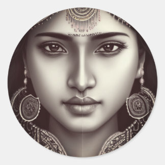 indiaanse prinses ronde sticker