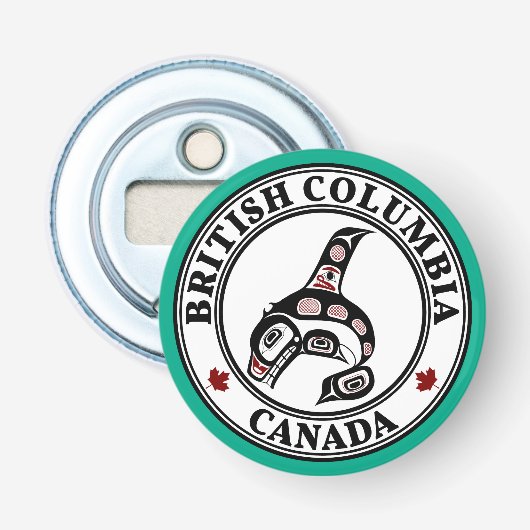 Indiaanse rode zwarte Haida Orca Killer Whale Button Flesopener (Voorkant)