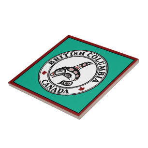 Indiaanse rode zwarte Haida Orca Killer Whale Tegeltje