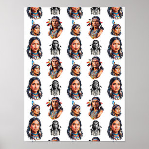 Indiaanse stam patroon ontwerp poster