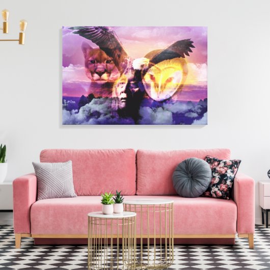 Indiaanse thuiskomst canvas afdruk (Insitu (Woonkamer))