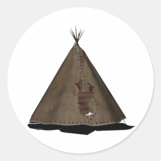 Indiaanse tipi ronde sticker