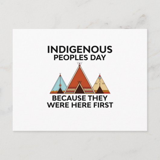 Indiaanse volkerendag waren hier de eerste inheems uitnodiging briefkaart (Voorkant)