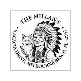 Indiaanse vos thema  zelfinktende stempel