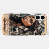 Indiaanse vrouw en wolf ontwerp Case-Mate iPhone case (Achterkant (horizontaal))