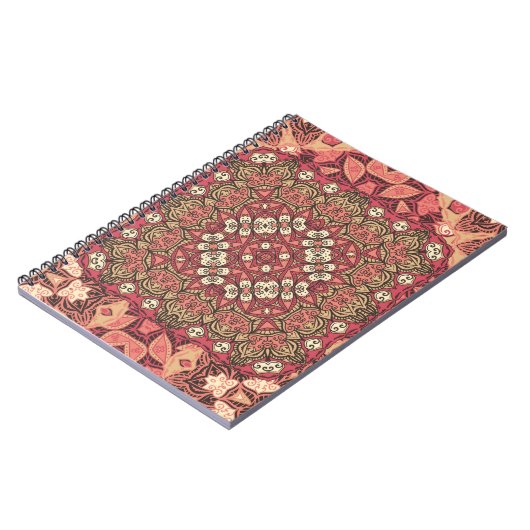 Indiaas abstract medaillonpatroon. Boho en zigeune Notitieboek (Linkerzijde)