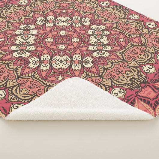 Indiaas abstract medaillonpatroon. Boho en zigeune Sherpa Deken (3/4)