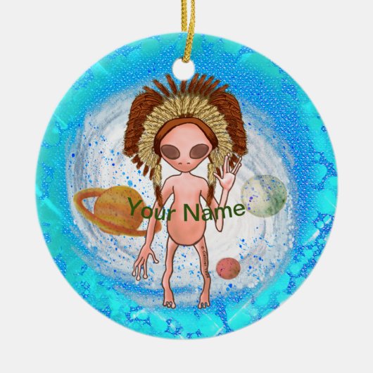 Indiaas Alien-Ornament Keramisch Ornament (Voorkant)