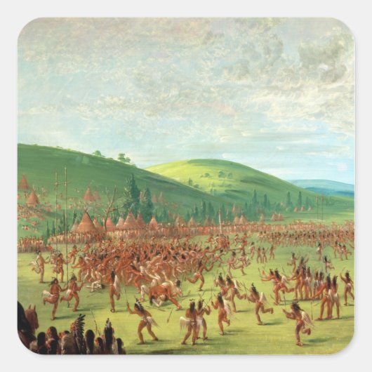 Indiaas balspel vierkante sticker (Voorkant)