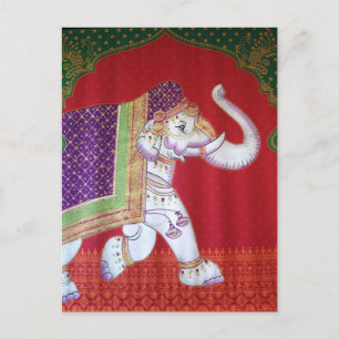 Indiaas briefkaart voor kunstolifanten