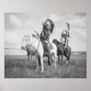 Indiaas Chief on Horseback, 1905.  foto Poster