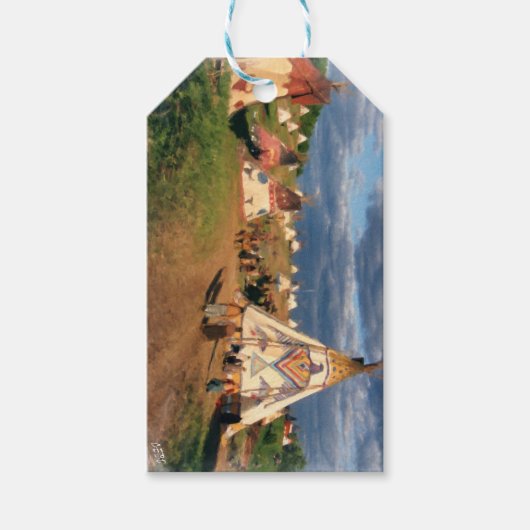 Indiaas dorp cadeaulabel (Voorkant)