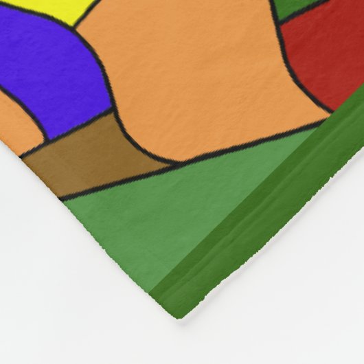 Indiaas dorp fleece deken (Hoek)