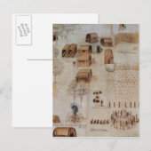 Indiaas dorp Secoton Briefkaart (Voorkant / Achterkant)