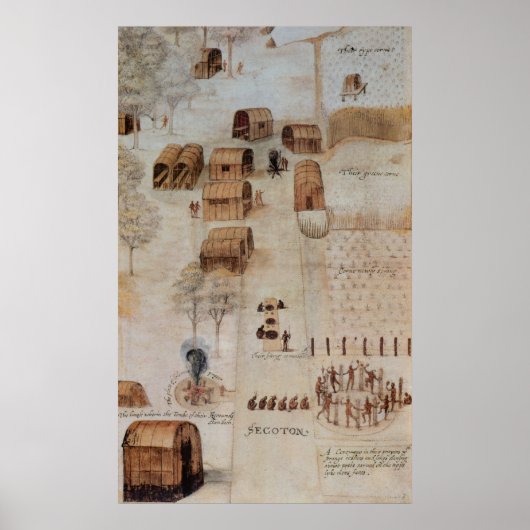 Indiaas dorp Secoton Poster (Voorkant)