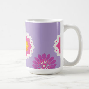 Indiaas geïnspireerde roze en paarse pastel mandal koffiemok