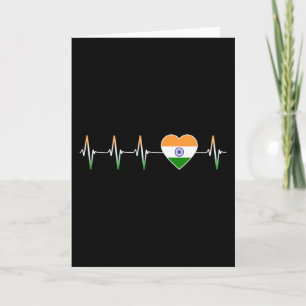 Indiaas hartslag Ik hou van India Vlag Hart Land Kaart
