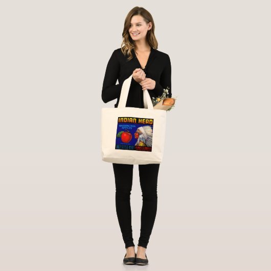 Indiaas hoofd Washington Appels Grote Tote Bag (Voorkant (model))