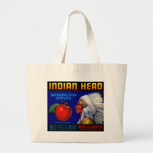 Indiaas hoofd Washington Appels Grote Tote Bag