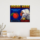 Indiaas hoofd Washington Appels Poster (Keuken)