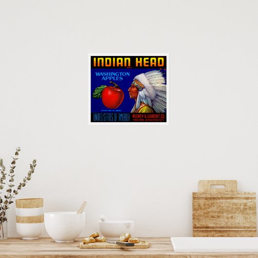 Indiaas hoofd Washington Appels Poster (Keuken)