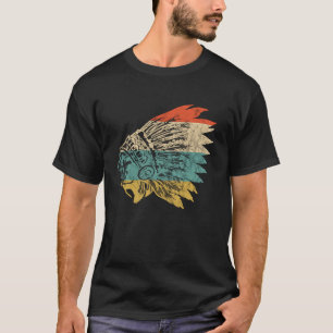 Indiaas hoofddeksel Native American Feather Head T-shirt