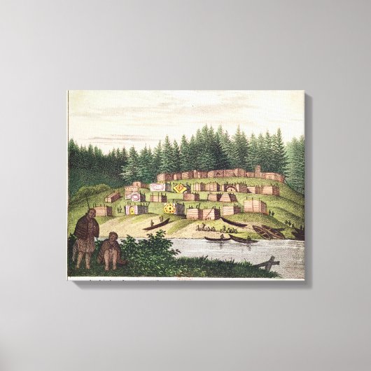 Indiaas kamp op het eiland Quadra Canvas Afdruk (Voorkant)